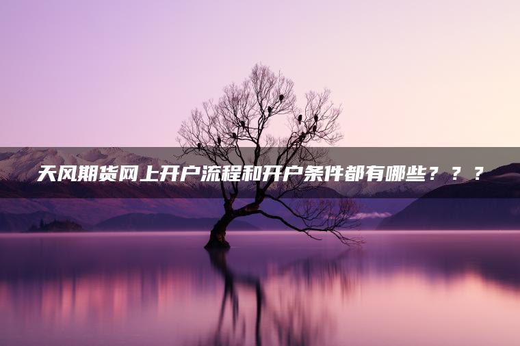 天风期货网上开户流程和开户条件都有哪些？？？